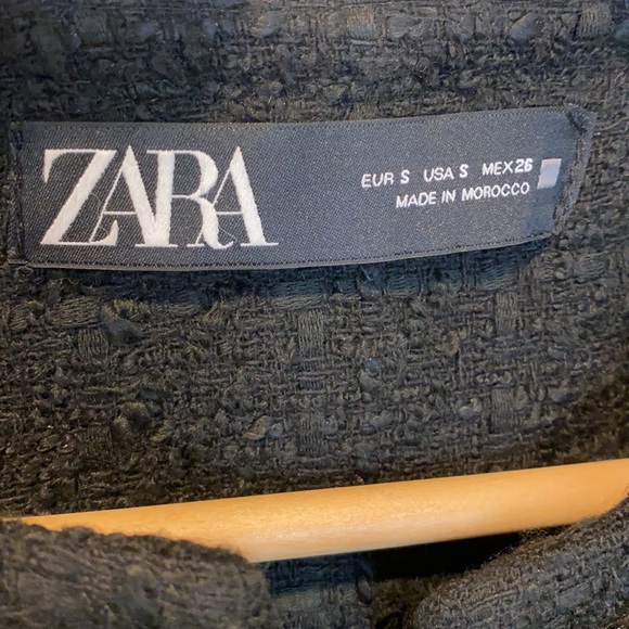 Zara Tweed Front Jacket With Chain Detail - Picture 10 of 12